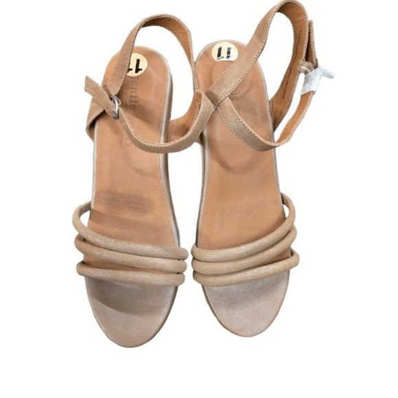 Women's Gentle Souls Wedge Sandals Sz 11 Light Brown - Picture 1 of 4